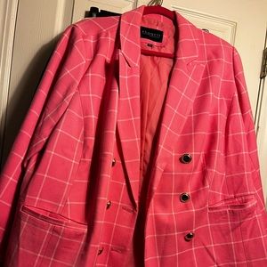 Eloquii Hot Pink Checkerboard blazer
